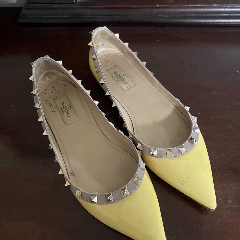 Valentino Yellow Studded Women's Shoes